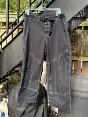 Handmade Navy Pants with Contrast Stitching